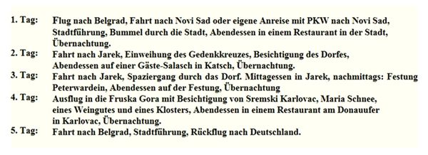 Verschiebung der Jarek - Reise von Sept. 2009 auf Juni 2010.